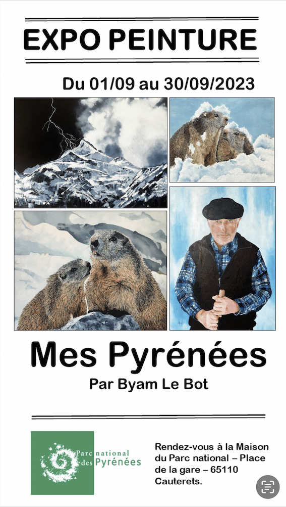 Exposition des « Pyrénées » de Byam Le Bot à la maison du Parc National de Cauterets