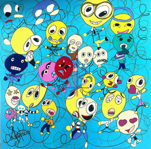 Les Emocht'icones travail de peinture en cours